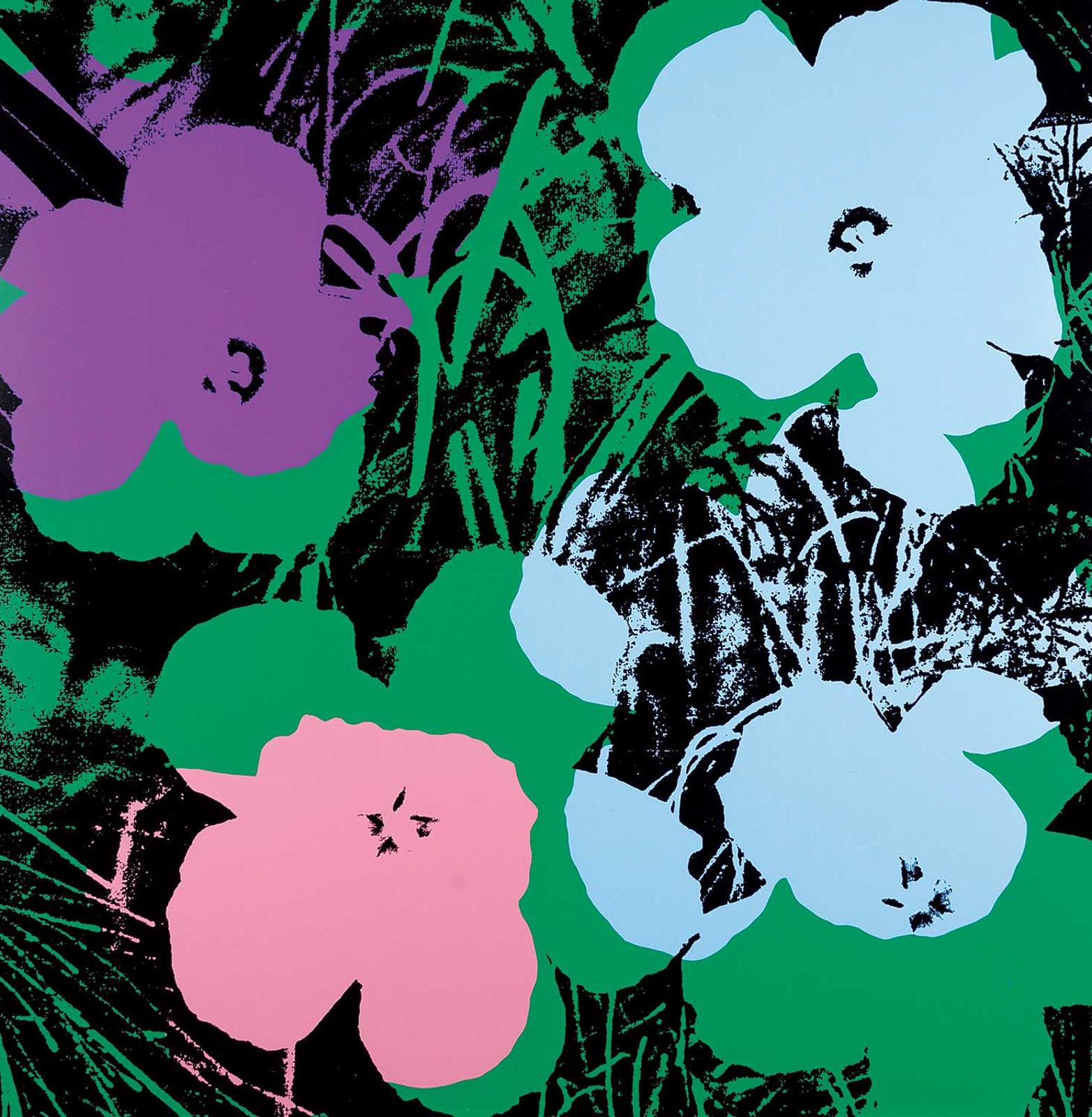 Andy Warhol (1928-1987) - Untitled - Flowers [Blue, Purple and Pink]