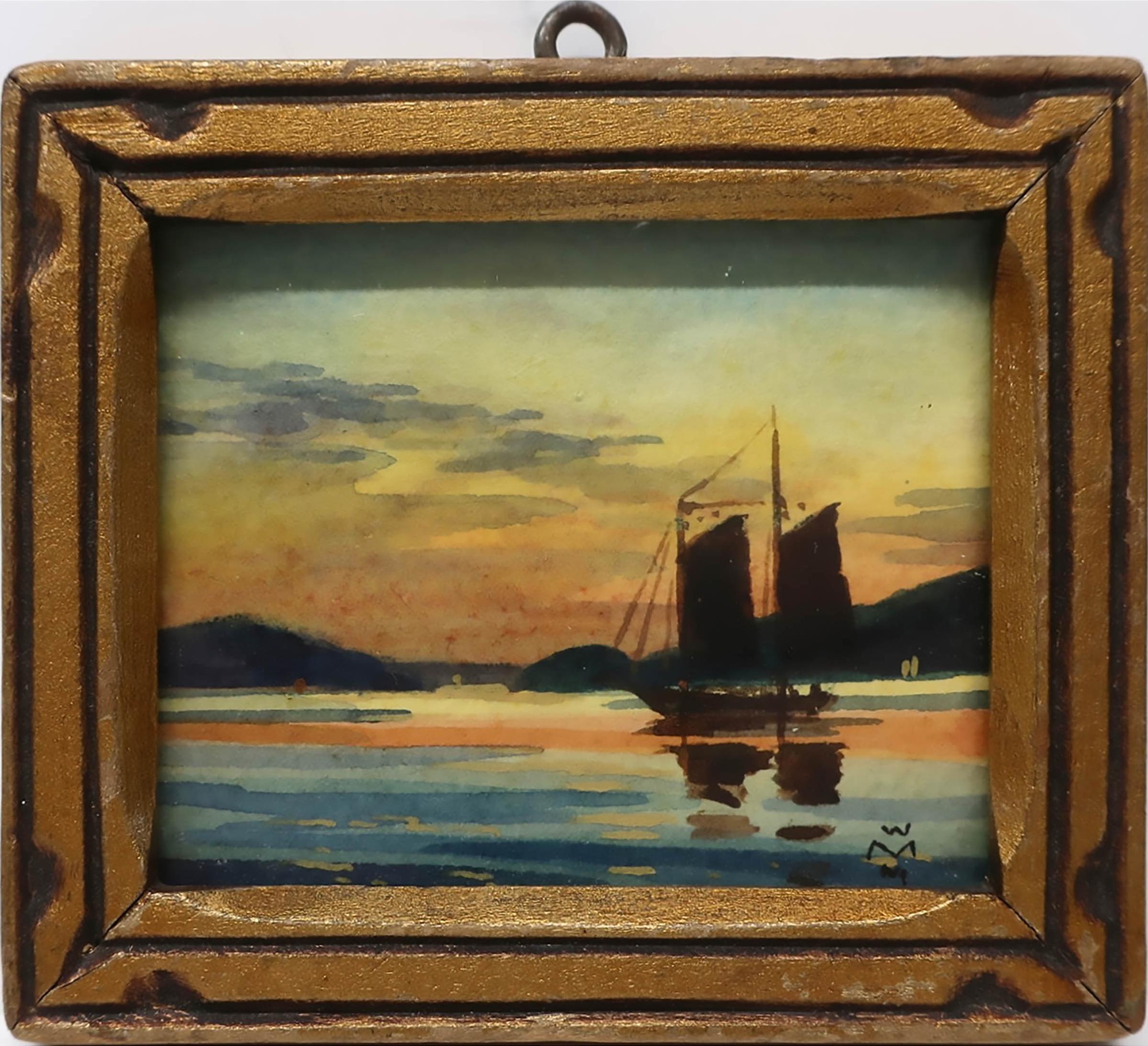 Willard Morse Mitchell (1879-1955) - Untitled (Sailing At Sunset)