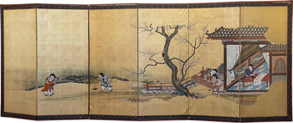 Japanese Art - Japanese Folding Screen, Late 19th to Early 20th Century