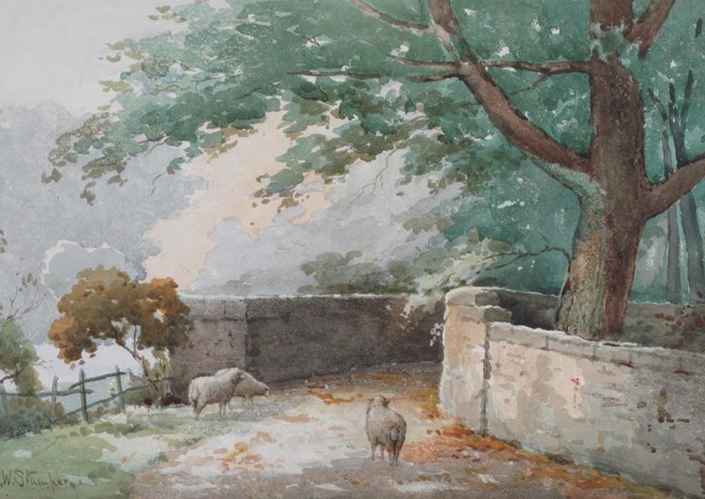 James William Stamper (1873-1937) - Sheep On A Country Lane