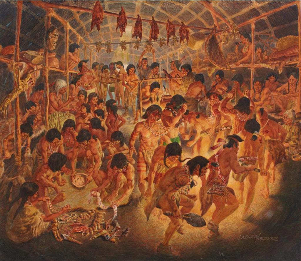 Gerald Lazare And Lewis Parker - Longhouse Interior (Huron Home Life 2)