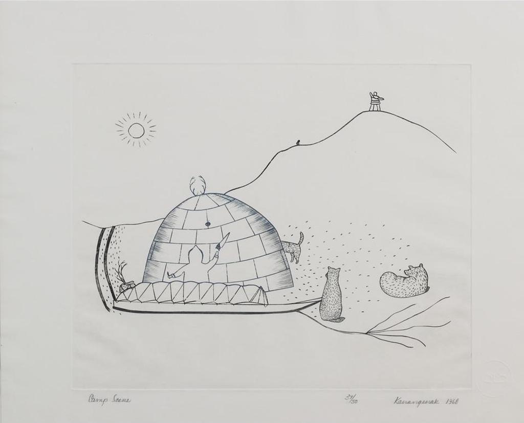 Kananginak Pootoogook (1935-2010) - Camp Scene