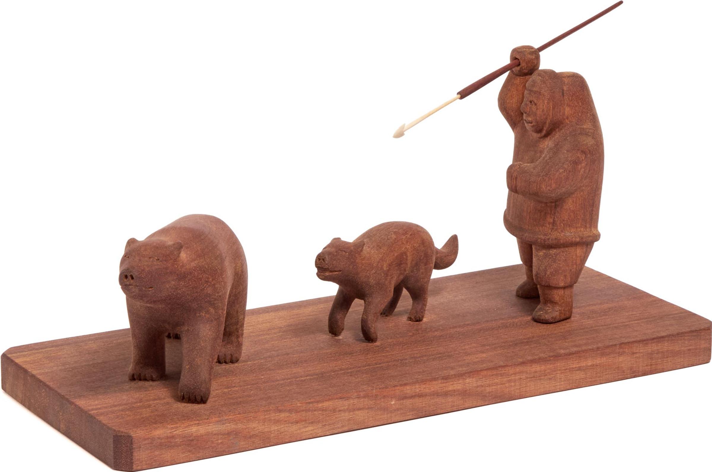 William Chicksi (1919) - Hunter, Dog And Bear, Ca. 1965