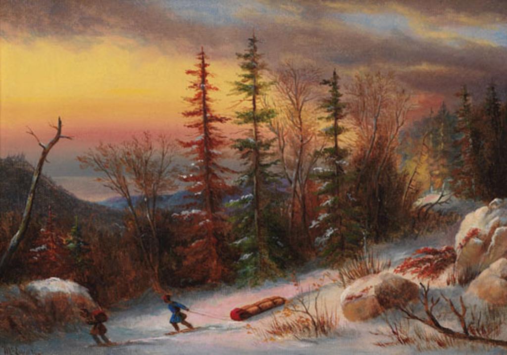 Harry (Henry) Nesbitt McEvoy (1828-1914) - Sledding at Twilight