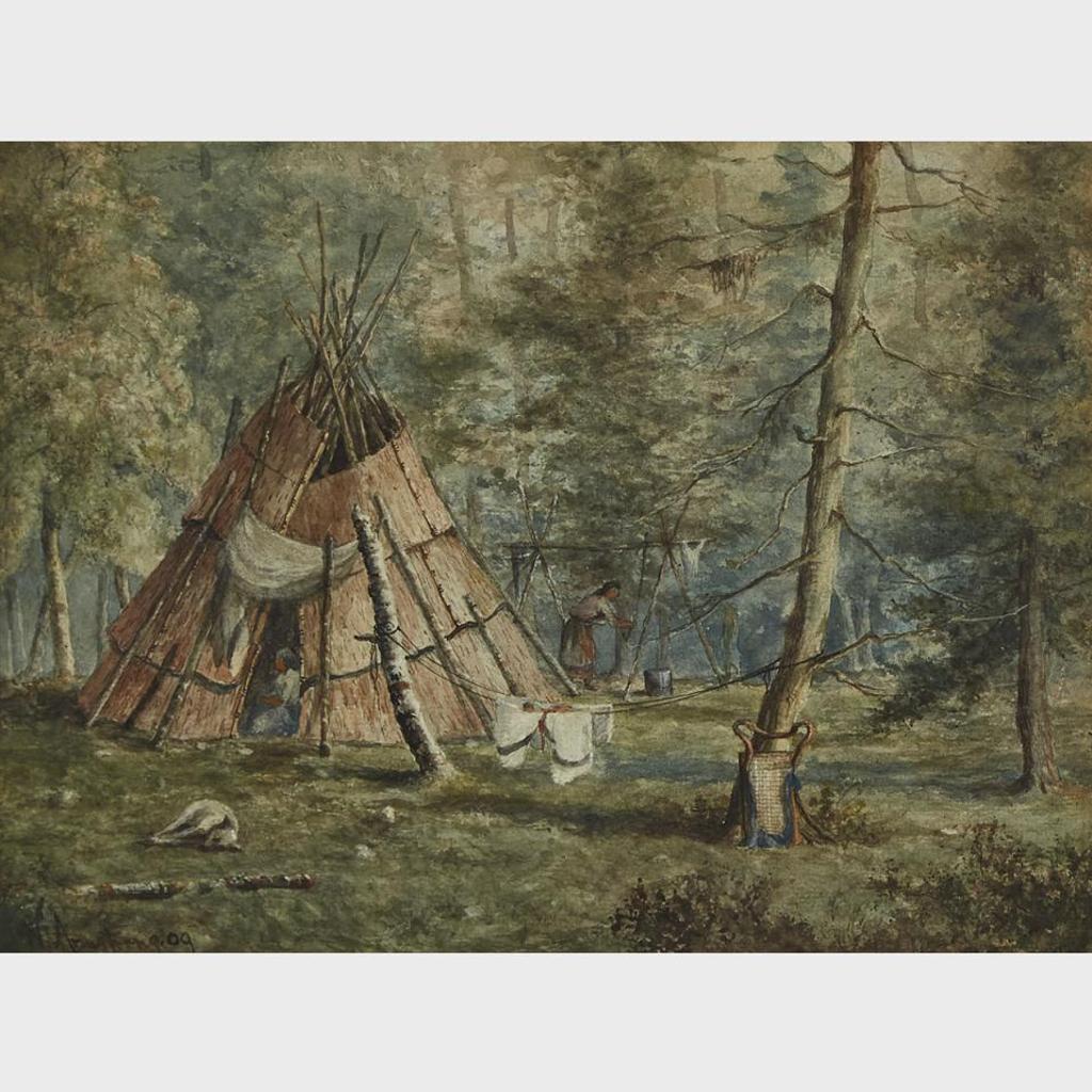 William Armstrong (1822-1914) - Indian Camp, Shebeshekong, Georgian Bay