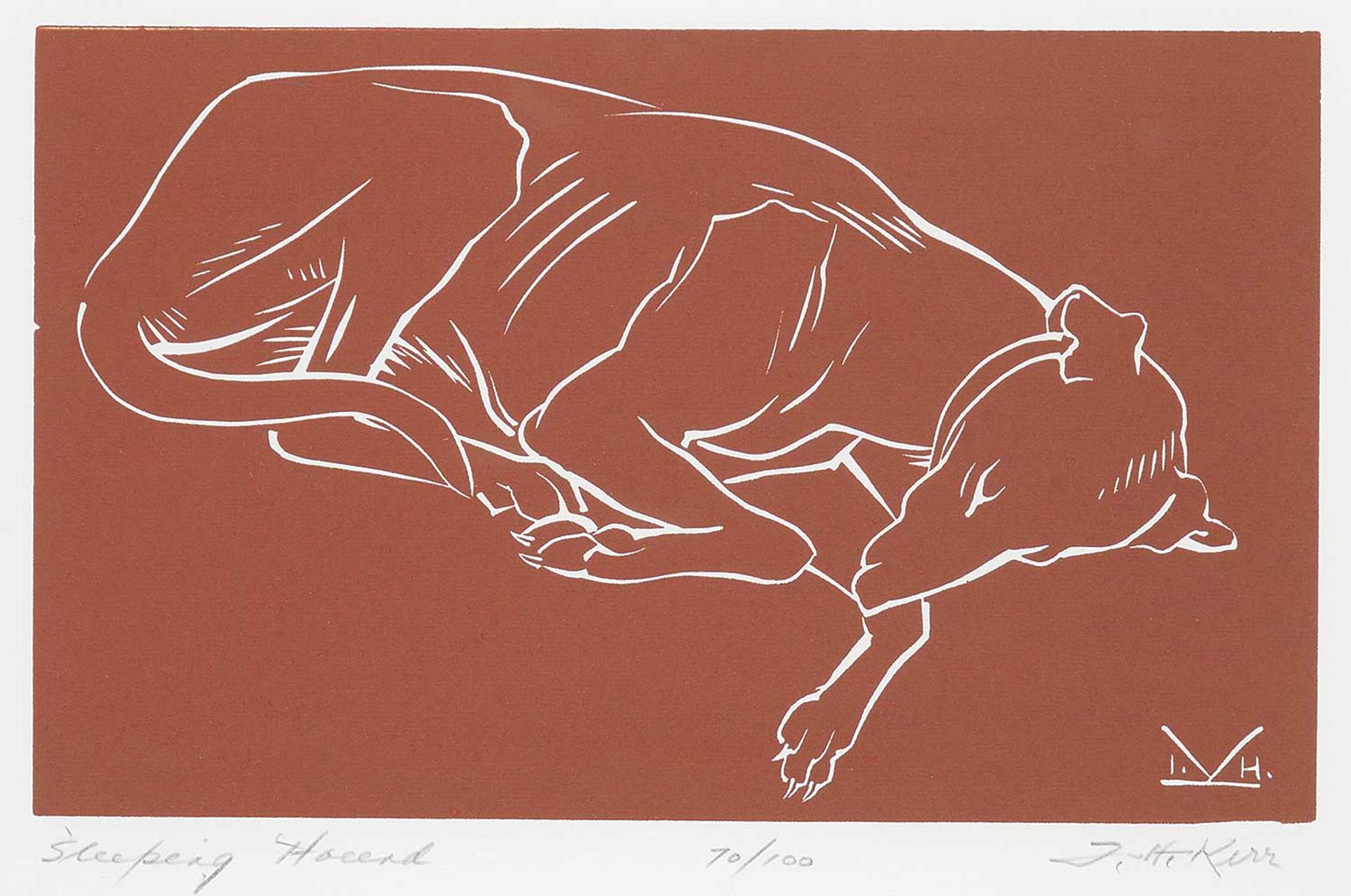 Illingworth Holey (Buck) Kerr (1905-1989) - Sleeping Hound  #70/100