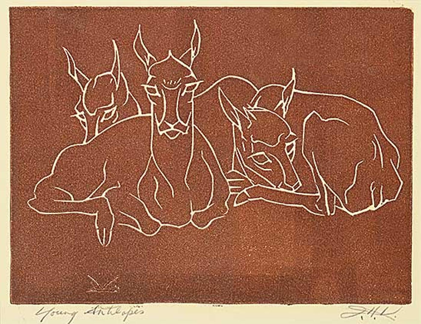 Illingworth Holey (Buck) Kerr (1905-1989) - Young Antelopes