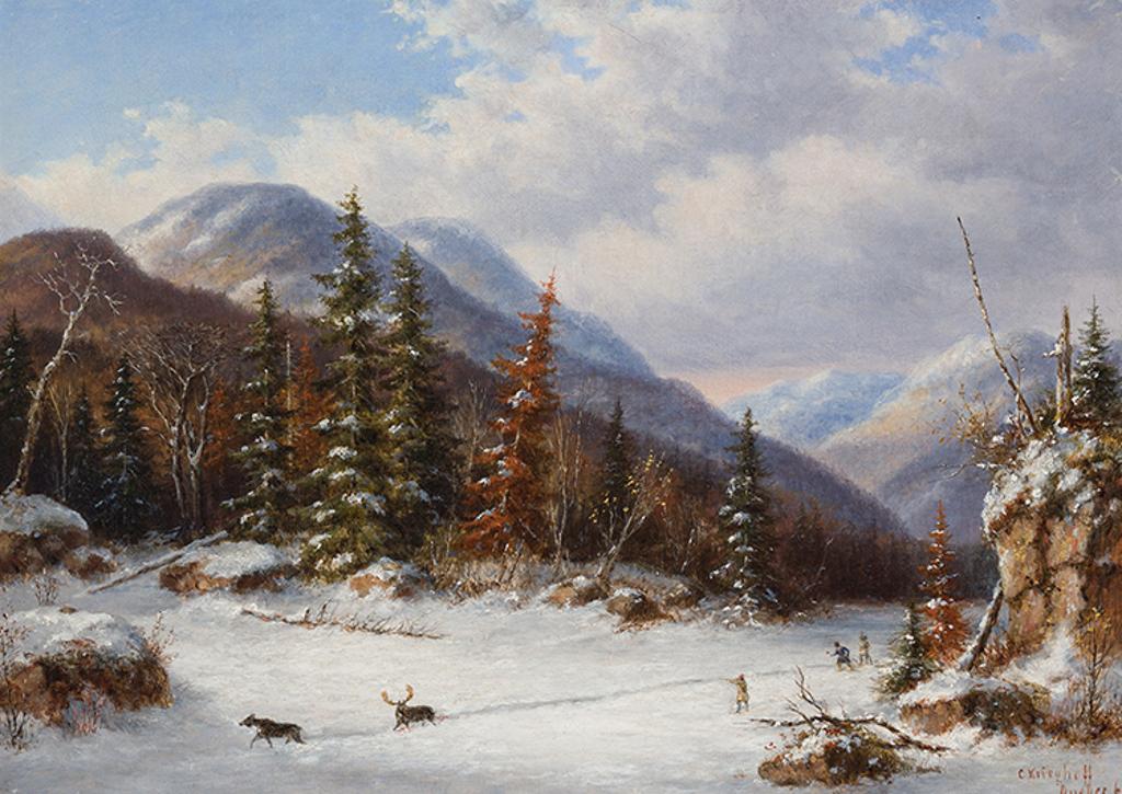 Cornelius David Krieghoff (1815-1872) - The Moose Hunt