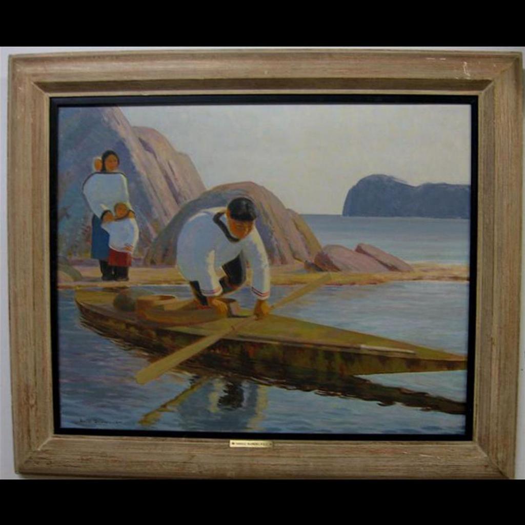 Thomas Harold (Tib) Beament (1898-1984) - Inuit Family With Kayak