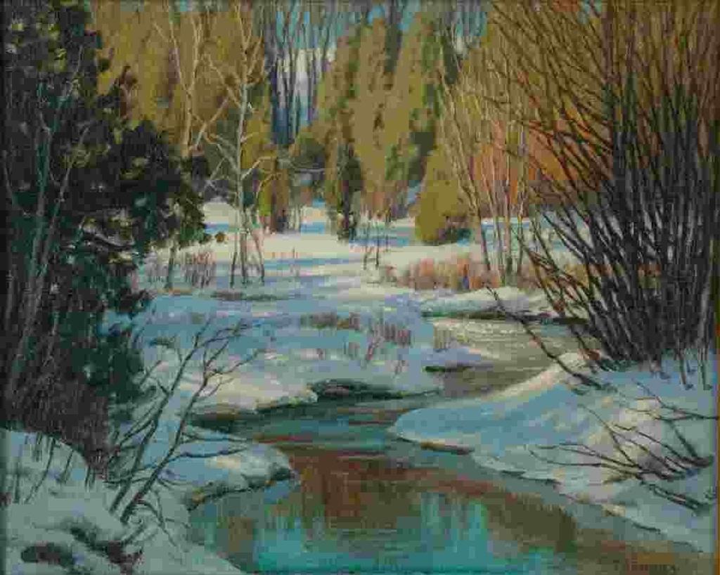 Frederick Henry Brigden (1871-1956) - Untitled (Woodland Stream in Winter)