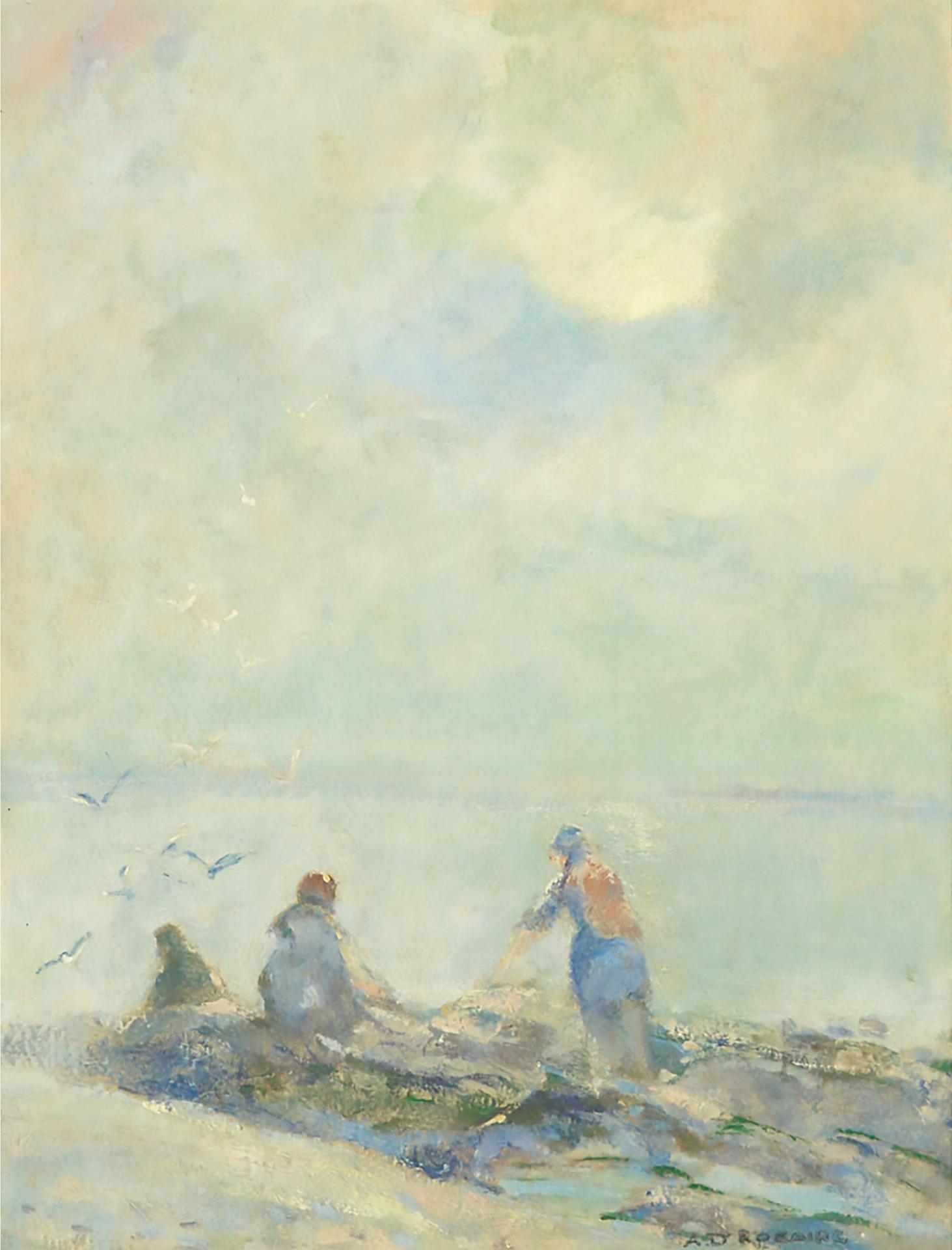 Arthur Dominique Rozaire (1879-1922) - Misty Morning, Clam Diggers On The St. Lawrence, Ca. 1912