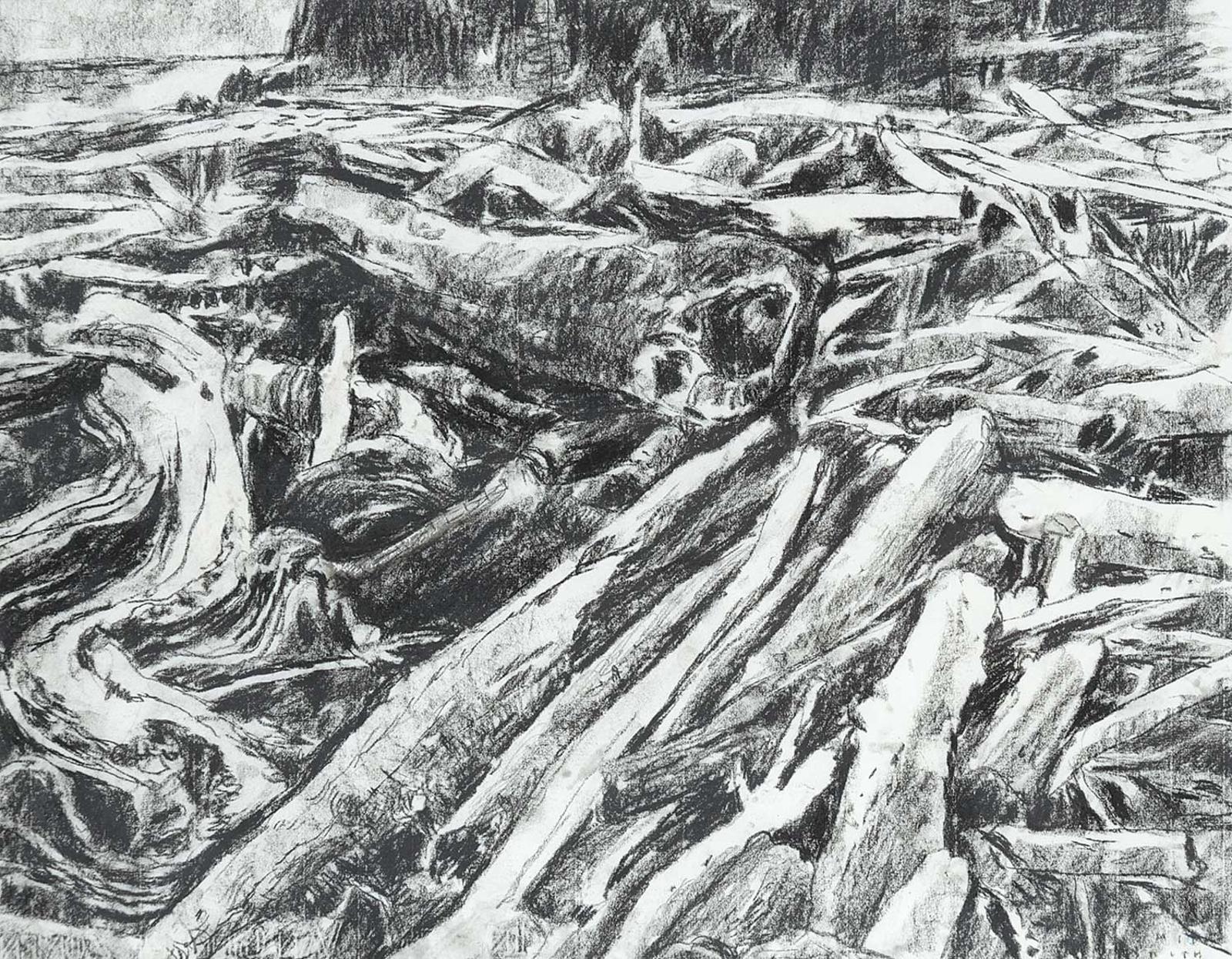 Gordon Applebee Smith (1919-2020) - Untitled - Logs on the Beach