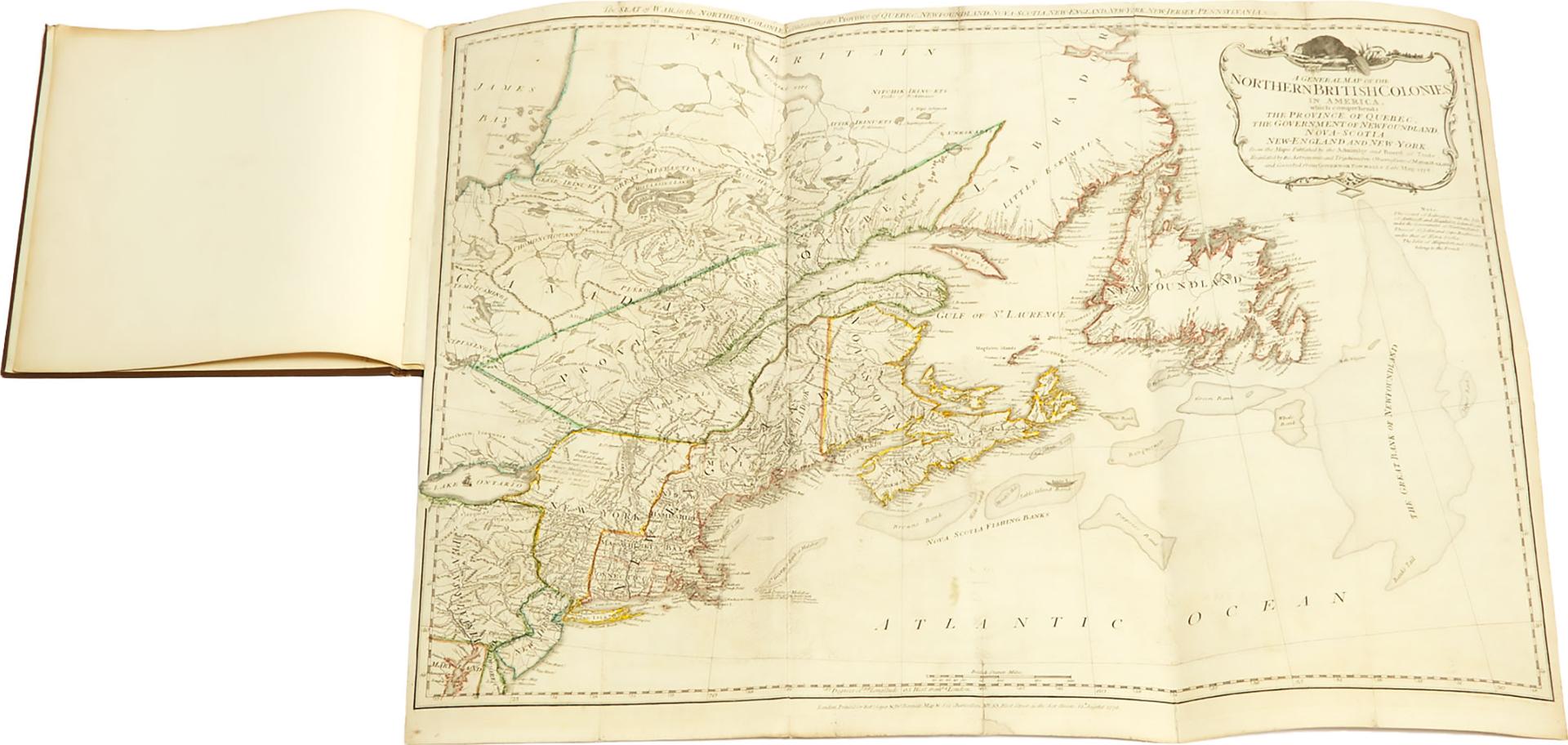 Robert Sayer - A General Map Of The Northern British Colonies In America, Which Comprehends The Province Of Quebec, The Government Of Newfoundland, Nova-Scotia, New-England And New-York