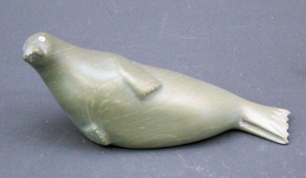 Annie Takatak - Green stone carving of a seal
