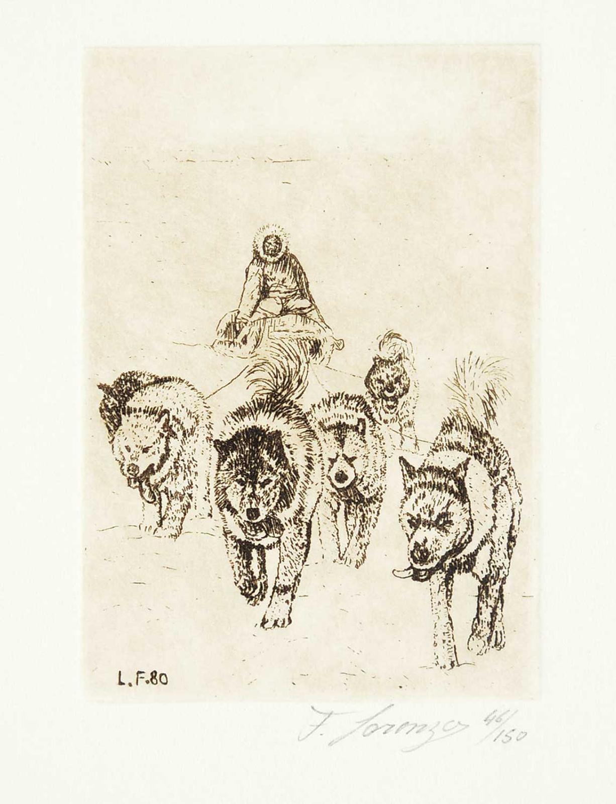 Lorenzo Fracchetti (1948) - Untitled - Dogsled Team  #46/150