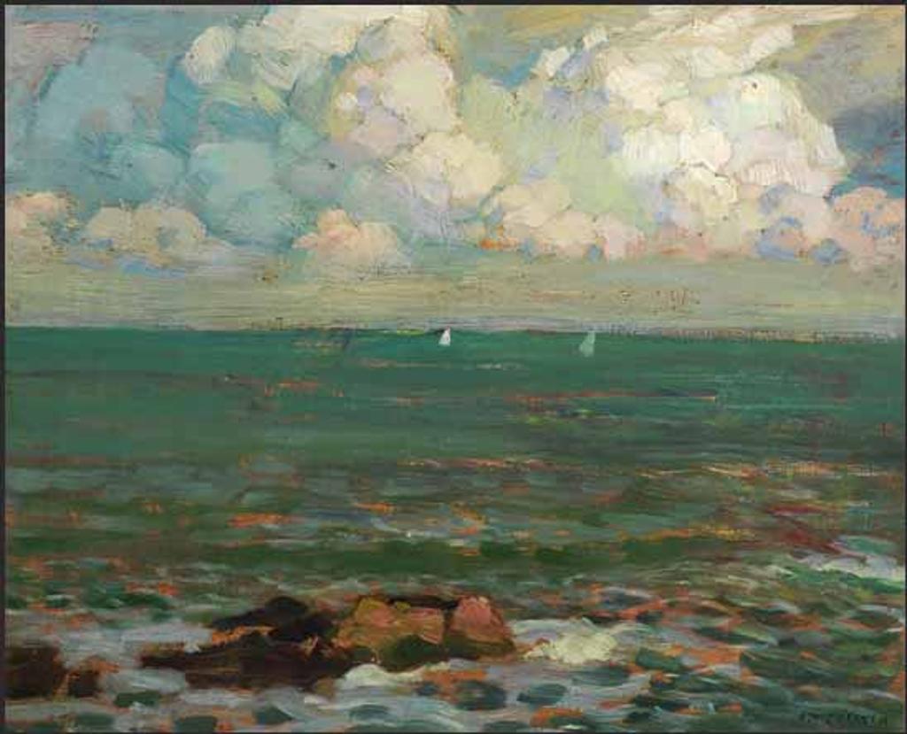 Alexander Young (A. Y.) Jackson (1882-1974) - Sailing Boats off the Shore
