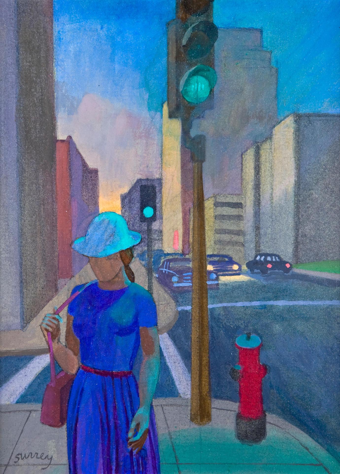 Phillip Henry Howard Surrey (1910-1990) - An evening scene, Sherbrooke Street, Montréal