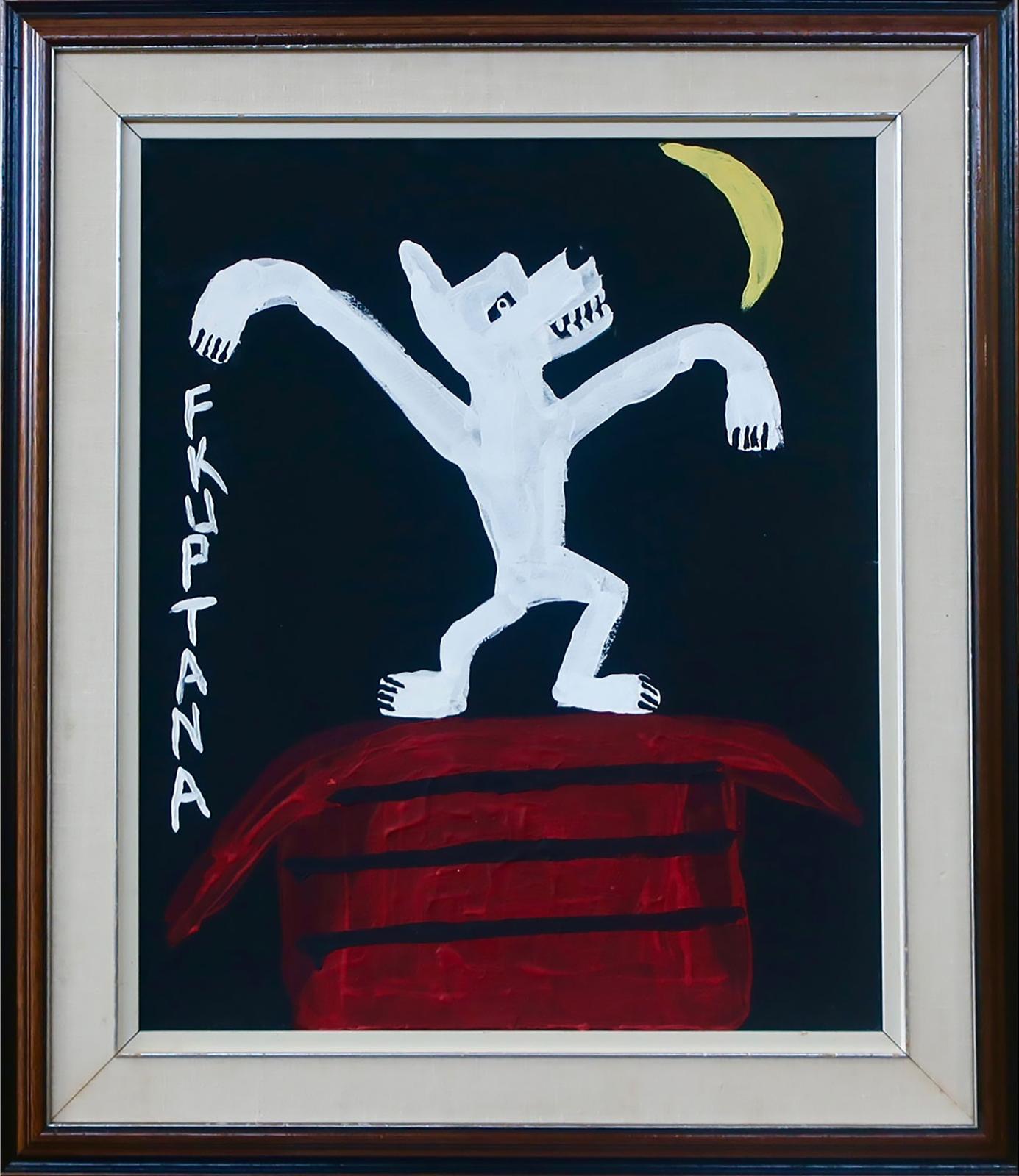 Floyd Kuptana (1964-2021) - Untitled (Moon Dancer On Red Roof)