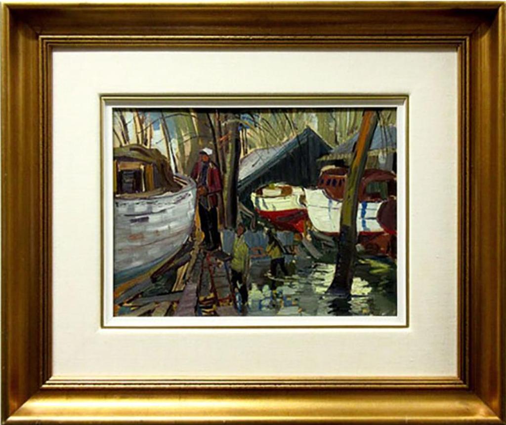 George Lorne Holland Bouchard (1913-1978) - Untitled (Refinishing The Boat)