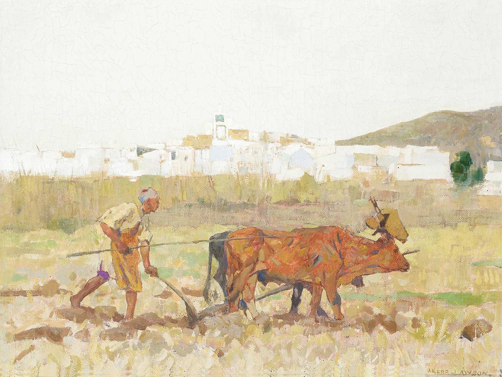 James Kerr-Lawson (1864-1939) - Untitled - Plowing the Field