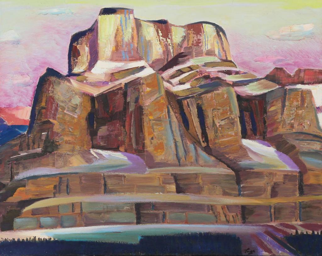 David Pugh (1946-1994) - A Rocky Peak, Sunset