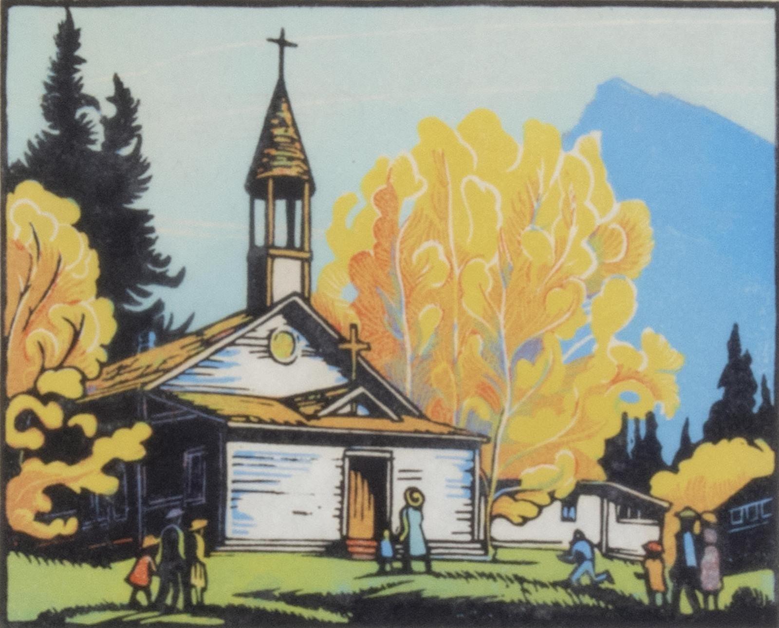 Margaret Dorothy Shelton (1915-1984) - First Catholic Church At Banff; 1952
