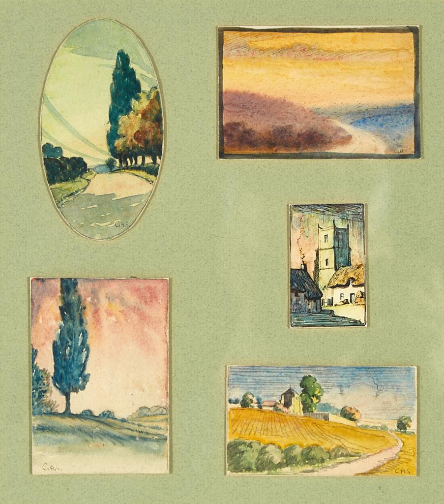 Claude Allin Shepperson (1867-1921) - 17 Landscape Miniatures In Four Frames, Circa 1905