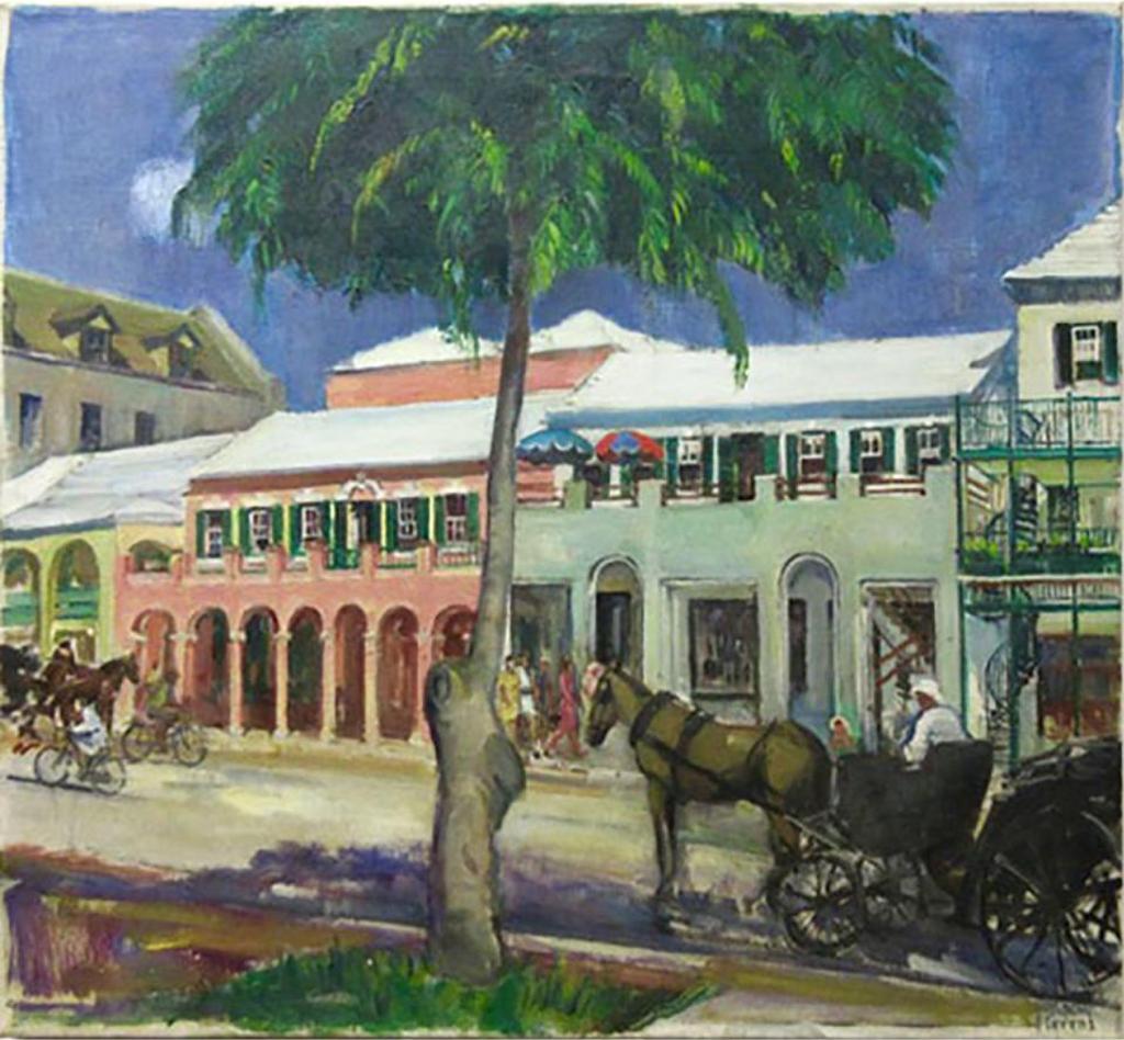 Dorothy Austin Stevens (1888-1966) - Untitled (Street Scene With Horse And Buggy)