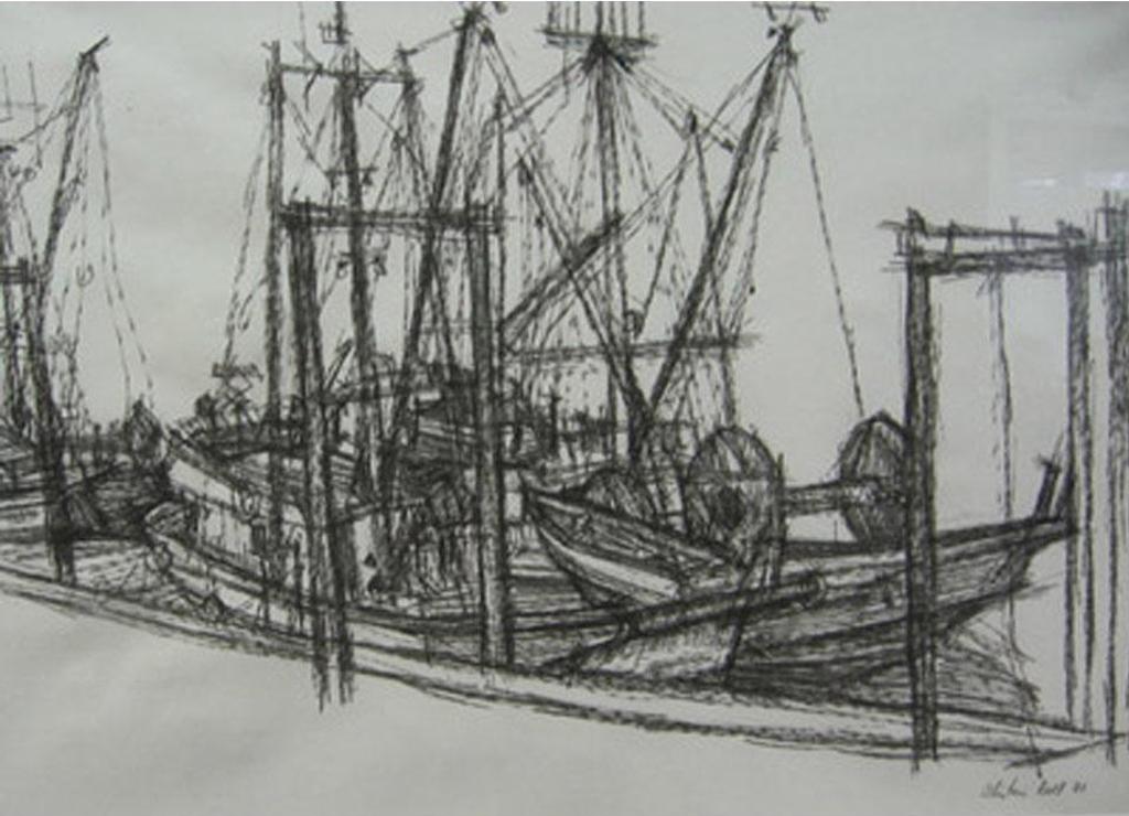 Alistair Macready Bell (1913-1997) - Fishing Boat At Dock