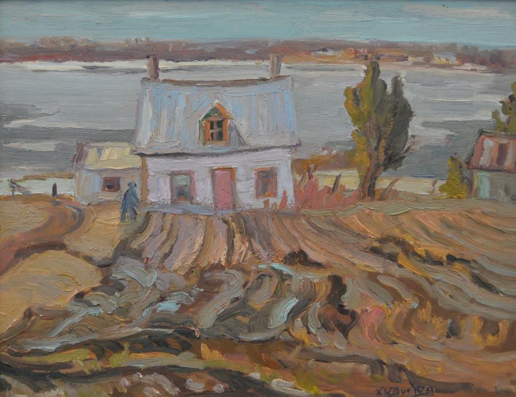 Ralph Wallace Burton (1905-1983) - Spring Ploughed Land to the Door, an old Loo House near Grenville, Quebec, 1965