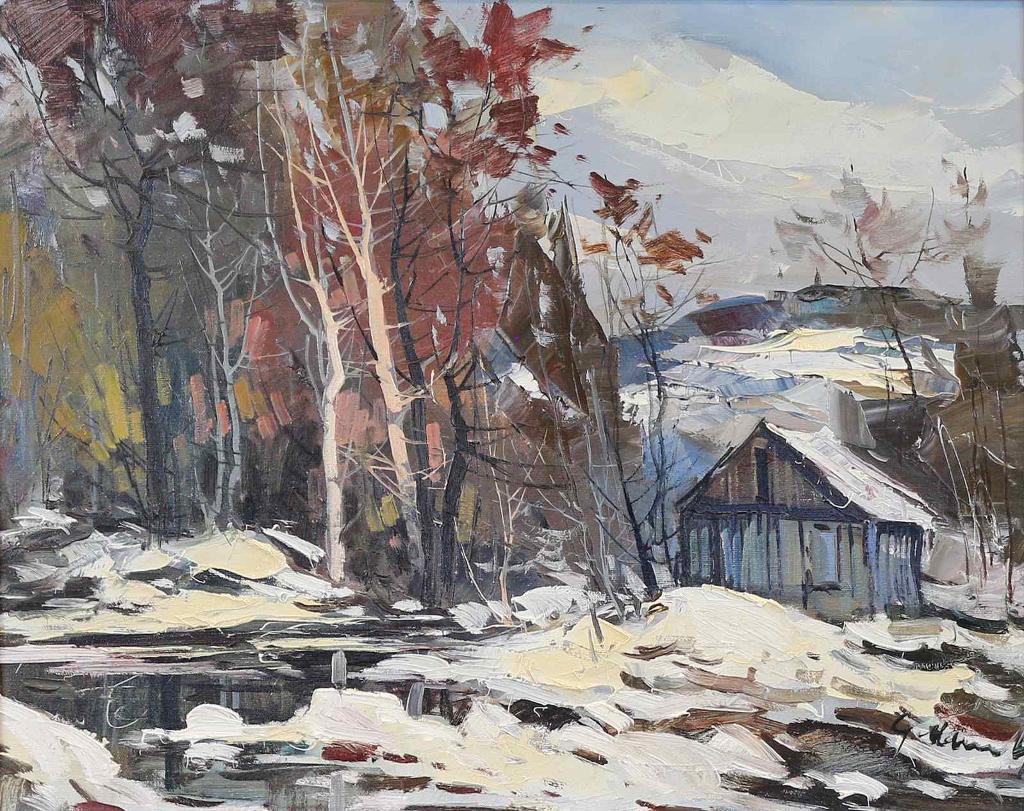 Geza (Gordon) Marich (1913-1985) - Cabin With Early Winter Snow