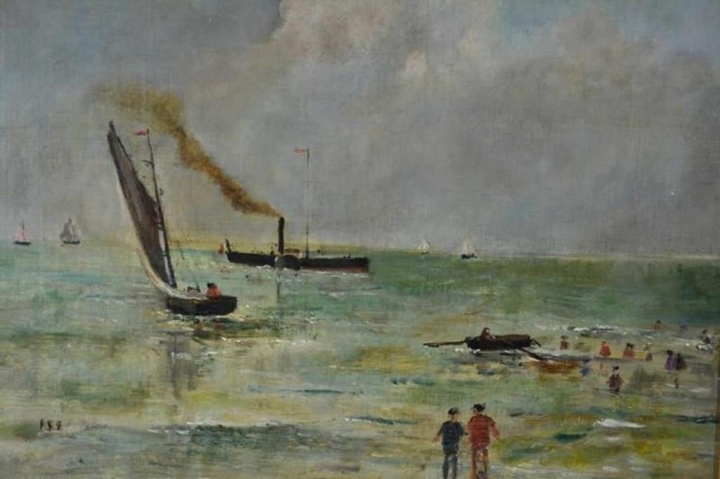 Alfred Emile Leopold Stevens (1823-1906) - Ships at Harbor