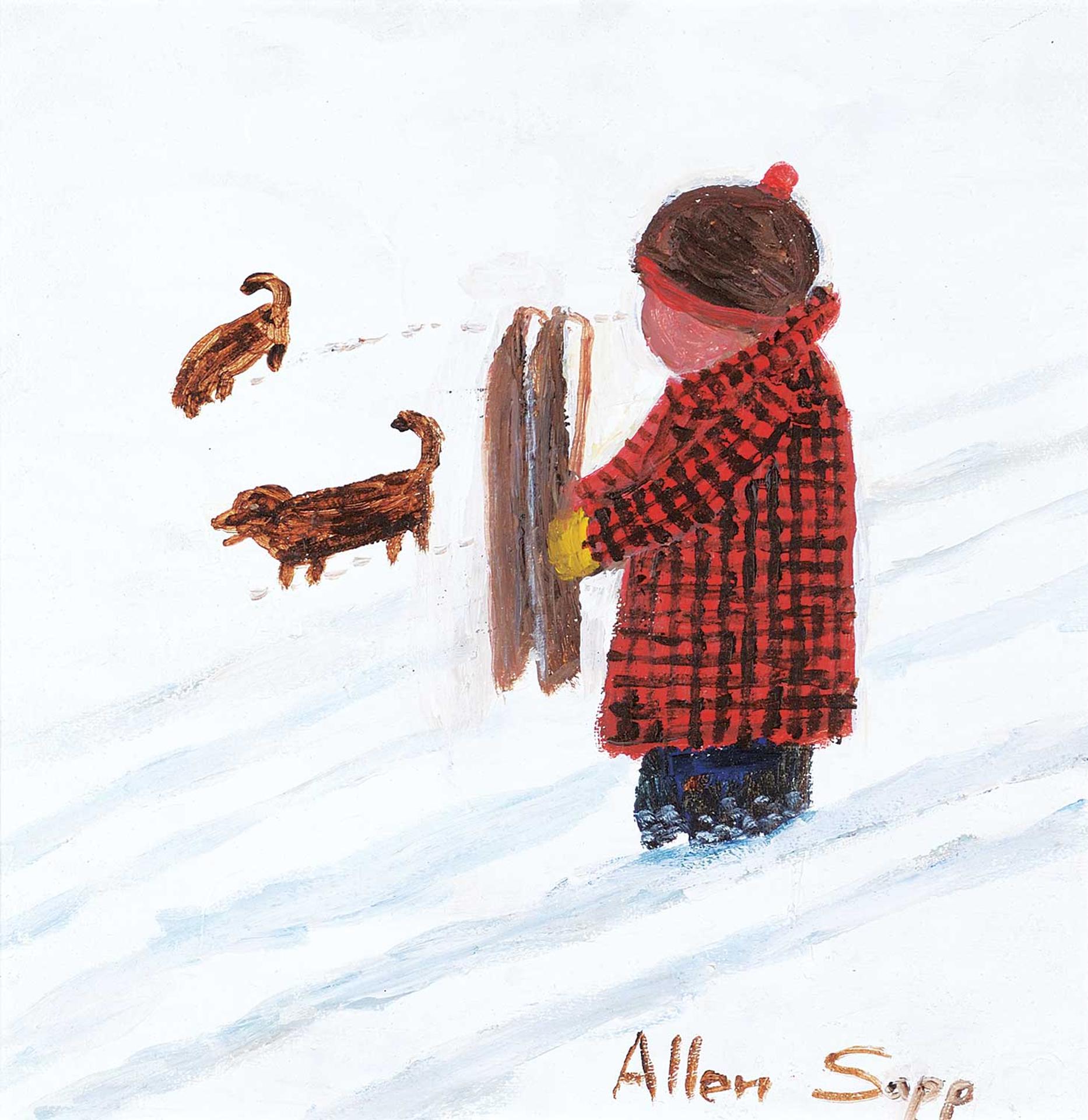 Allen Fredrick Sapp (1929-2015) - Kid with Sleigh