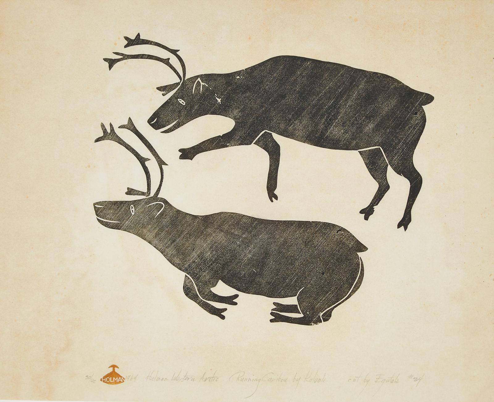 Helen Mabel Nigiyok Kalvak (1901-1984) - Running Caribou