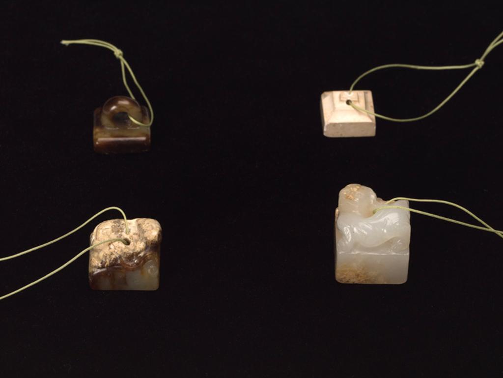 Chinese Art - A Group of Four Chinese Jade Miniature Seals, Ming Dynasty