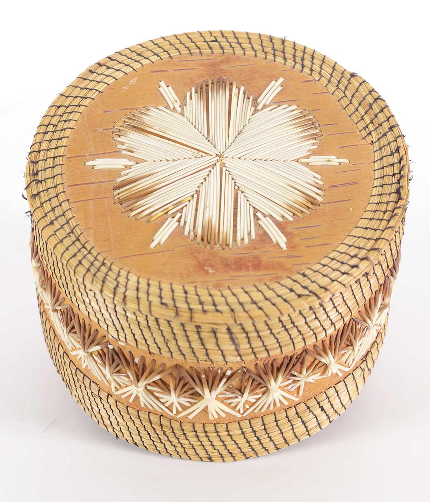 First Nations Basket School - Untitled - Lidded Quillwork Birchbark Box