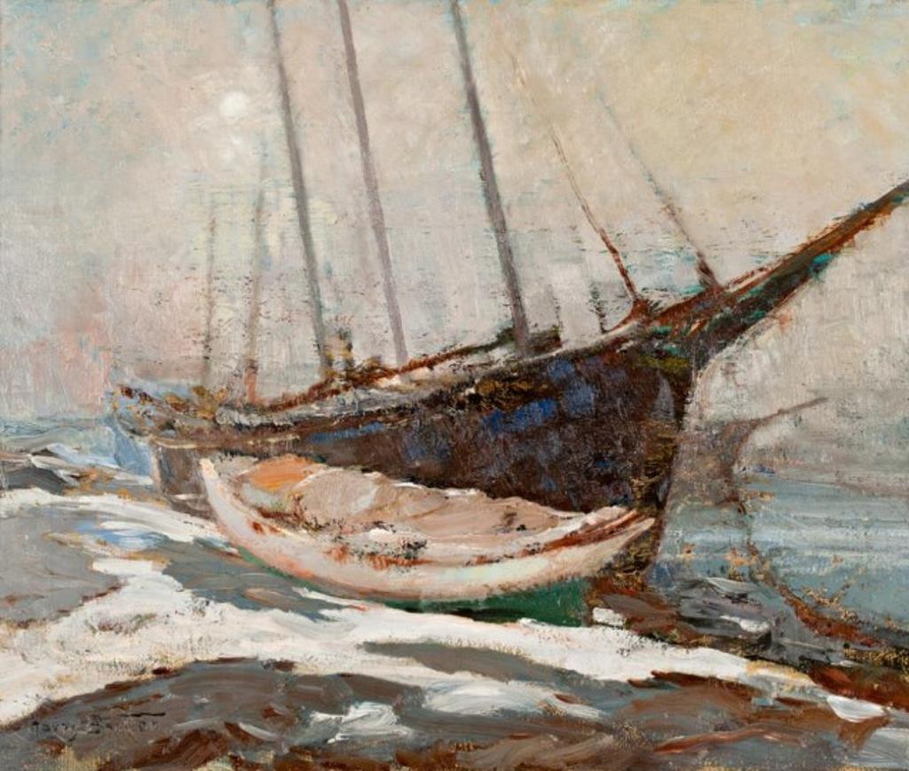 Harry Britton (1878-1958) - Schooner in Winter