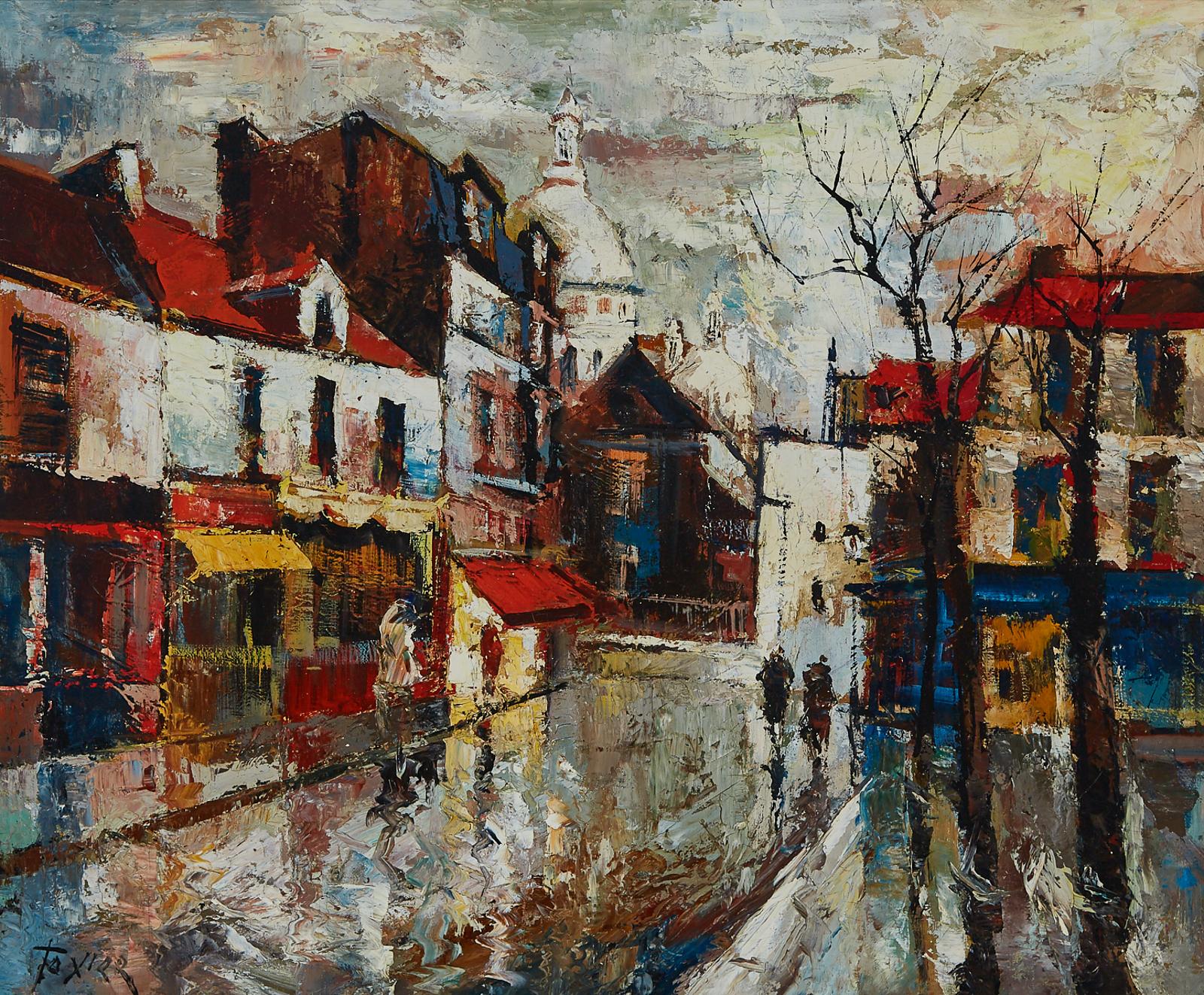 Olivier Foss (1920-2002) - Parisian Street Scene