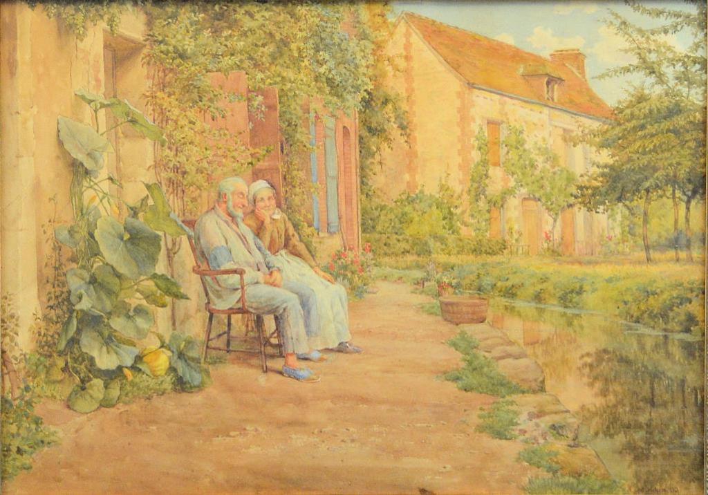 Legh Mullhall Kilpin (1853-1919) - Couple Sitting on a Bench