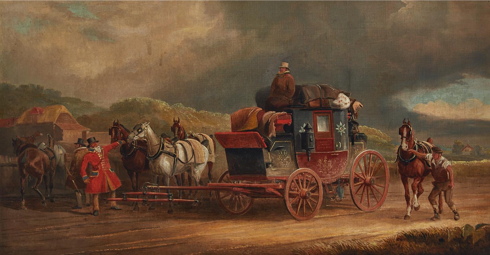 Charles Cooper Henderson (1803-1877) - Pair Of Louth-London Royal Mail Coaching Scenes