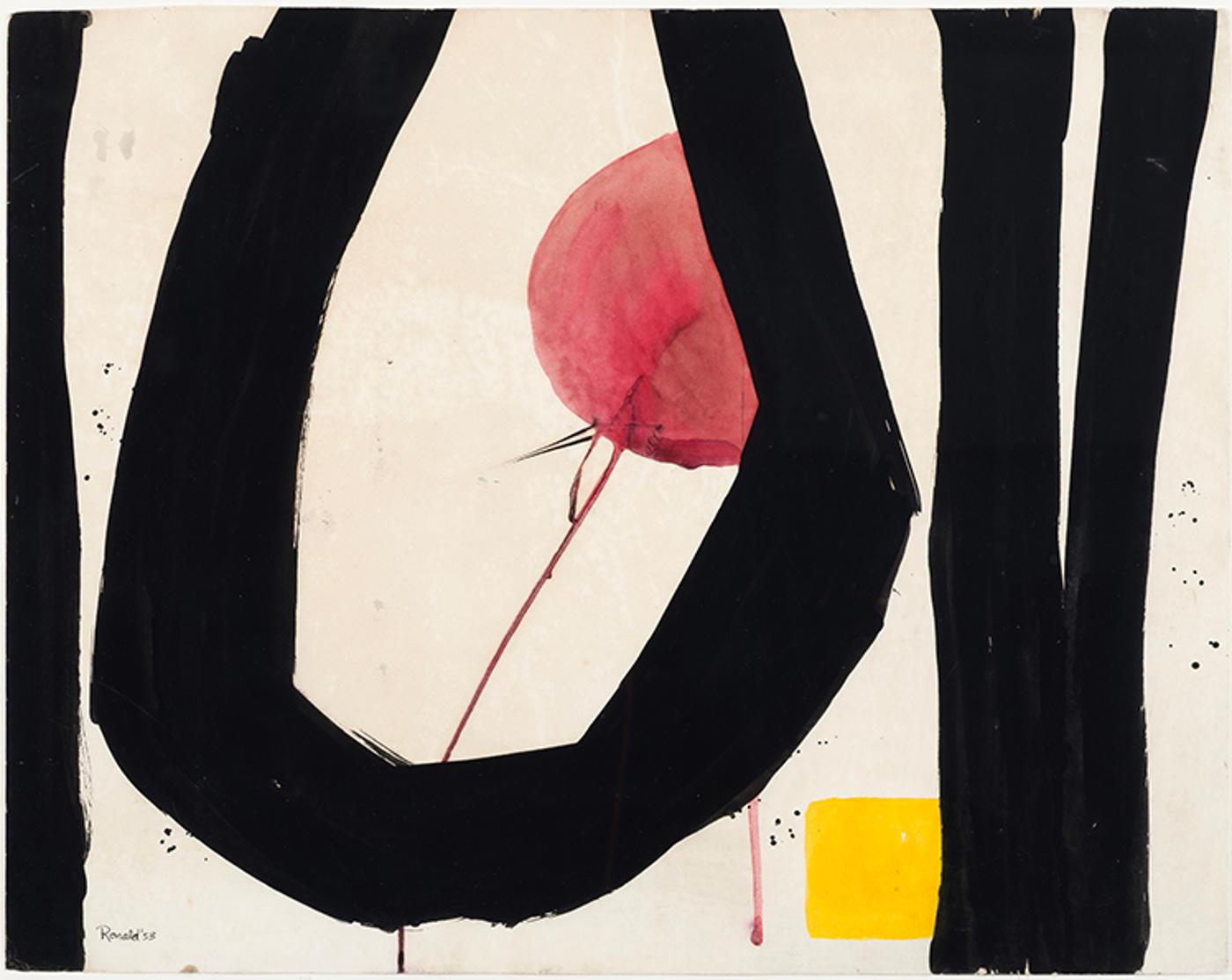 Willam Smith Ronald (1926-1998) - Red Circle in Black