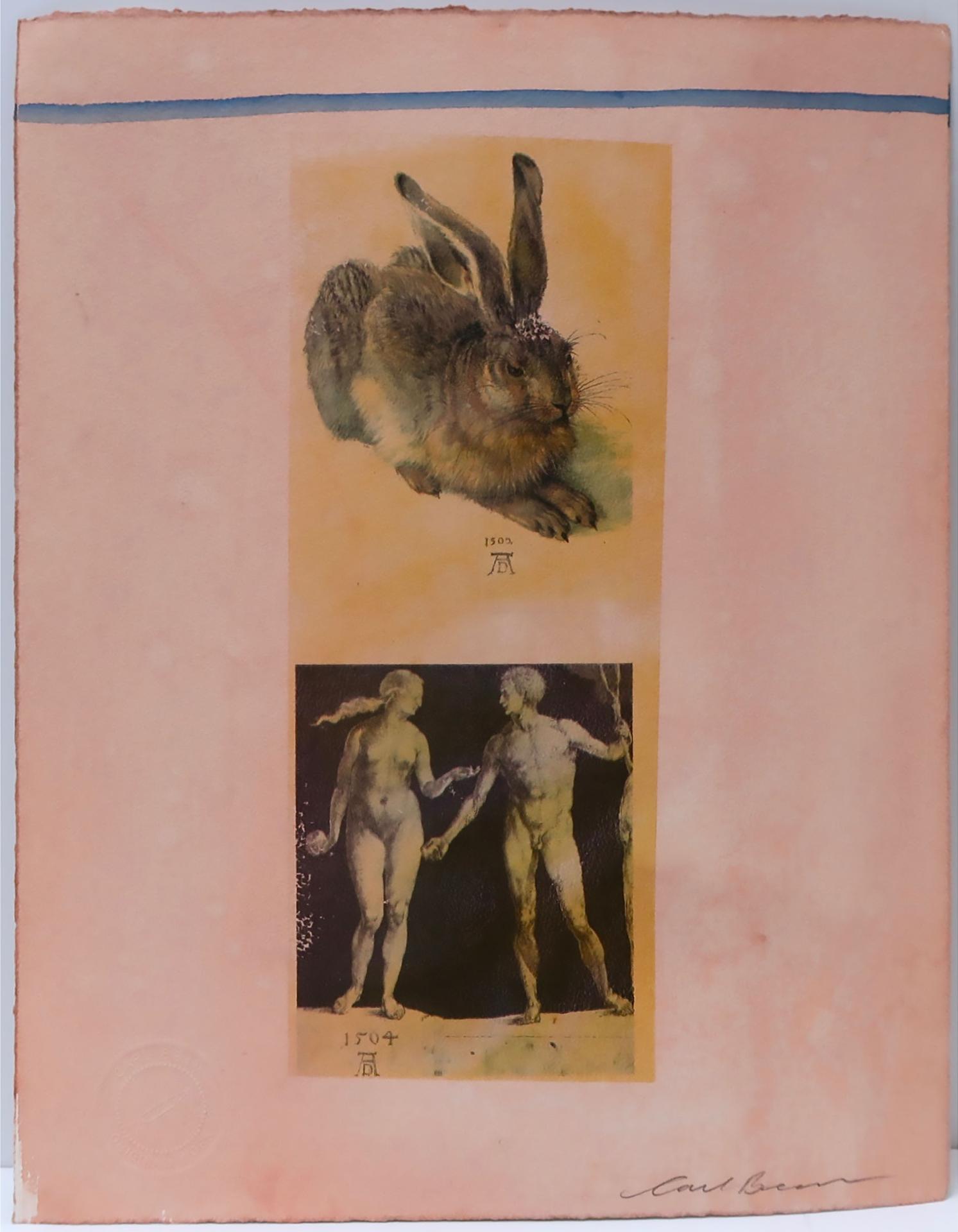 Carl Beam (1943-2005) - Untitled (Hare - Adam & Eve By A. Dürer)