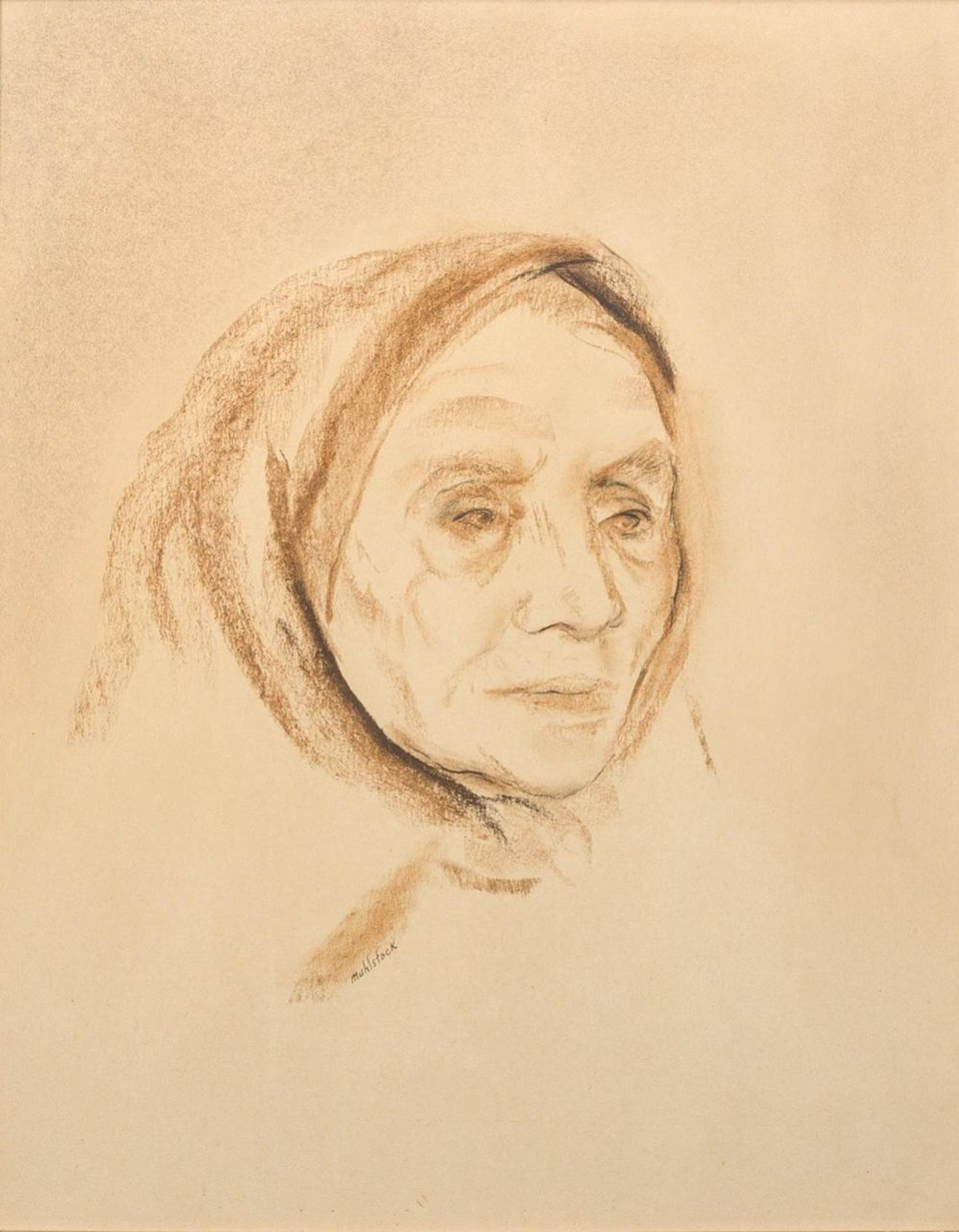 Louis Muhlstock (1904-2001) - The Portrait of an Old Woman