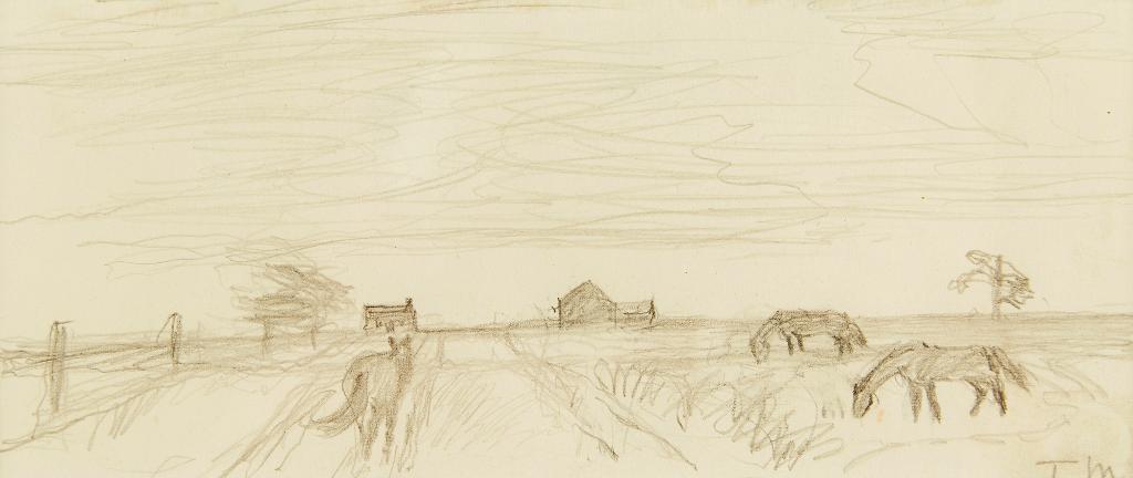 Thoreau MacDonald (1901-1989) - Three Horses in a Field