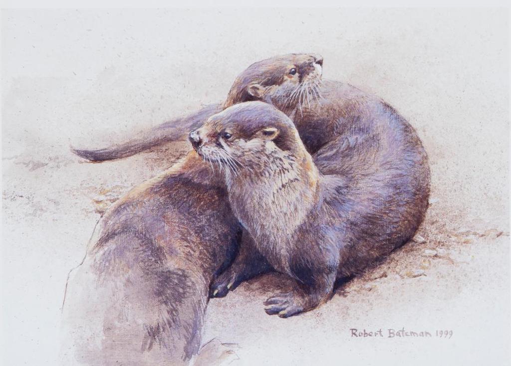 Robert Mclellan Bateman (1930-1922) - Otters Cavorting