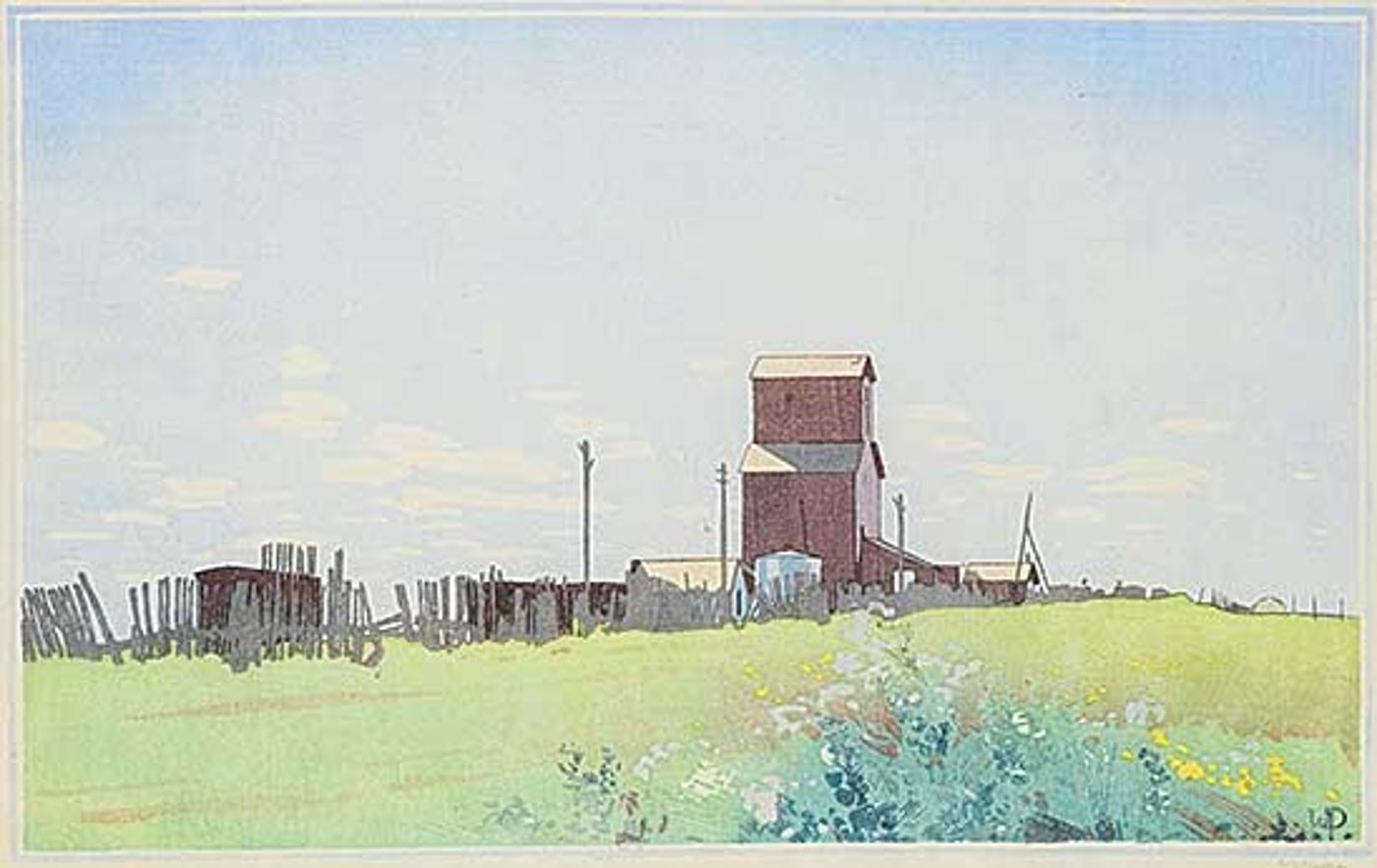 Walter Joseph (W.J.) Phillips (1884-1963) - Grain Elevators at La Salle, Manitoba