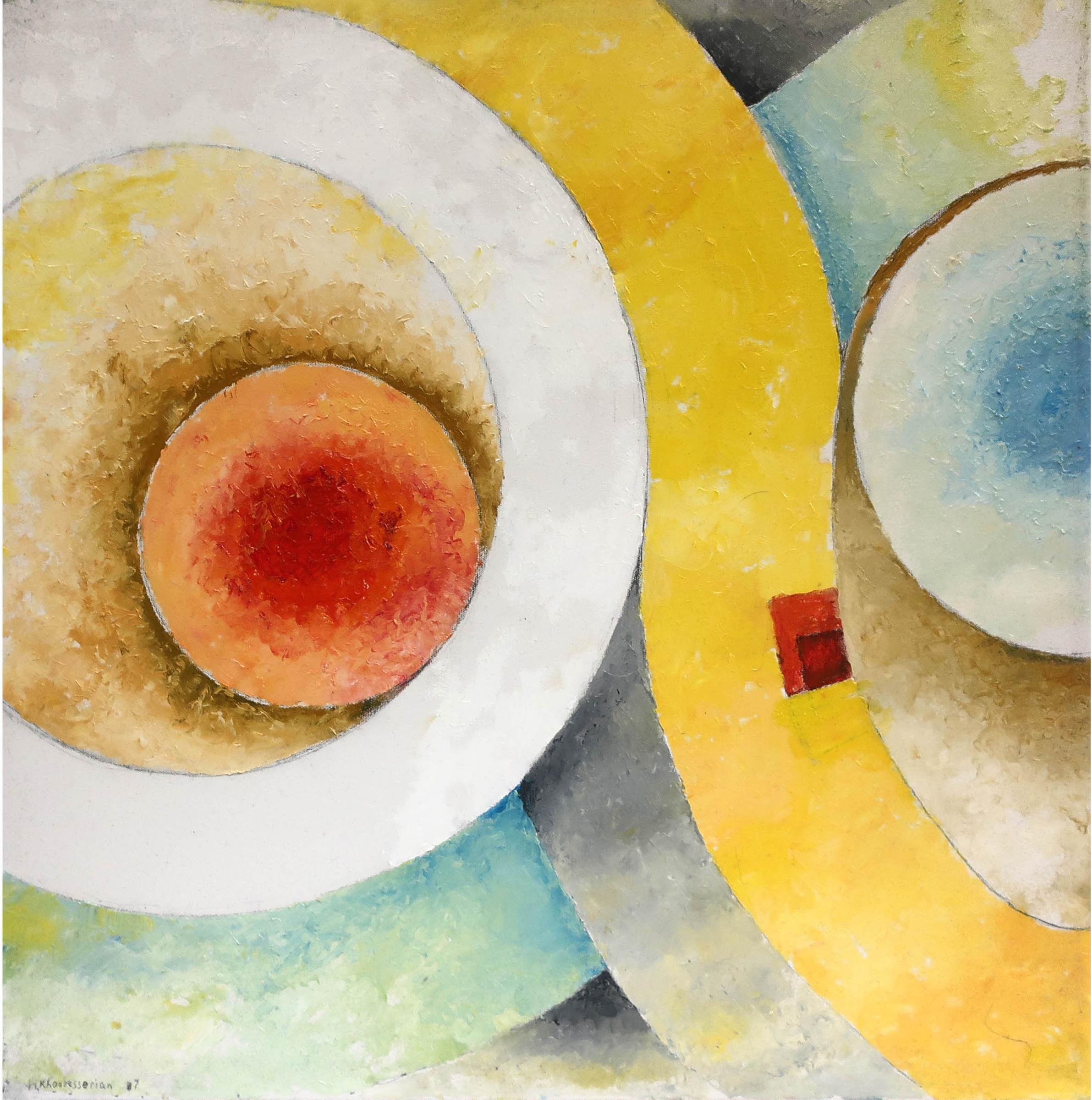 Hagop Khoubesserian (1931-2019) - Orange And Blue Circles