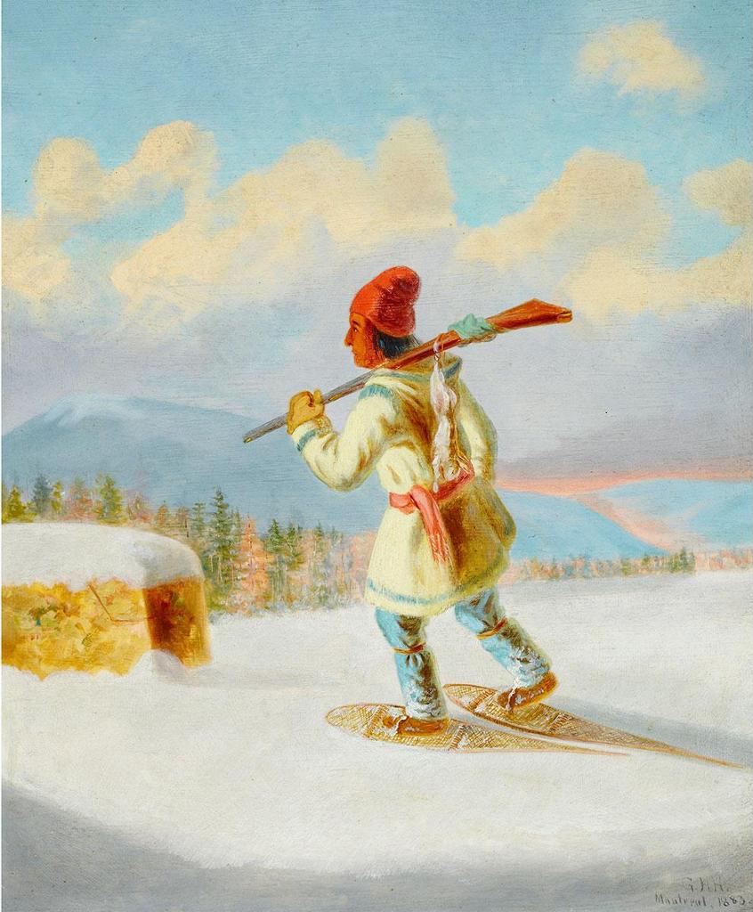 George Hart Hughes (1841-1921) - Indian Hunter On Snowshoes