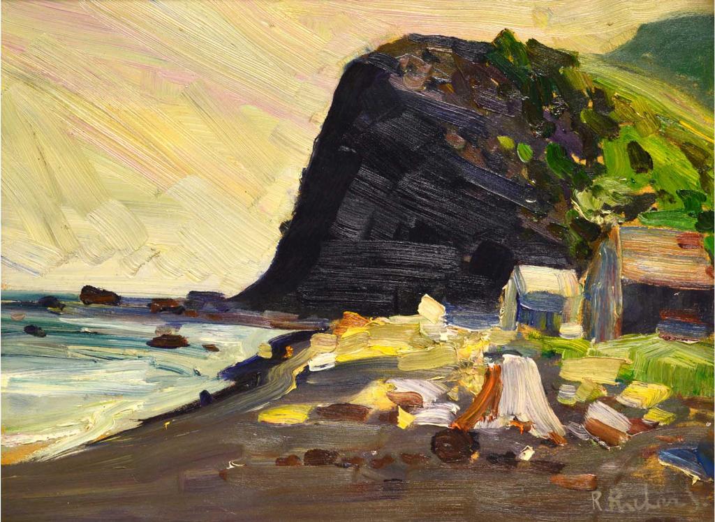 René Jean Richard (1895-1982) - Cabins by a rocky shore