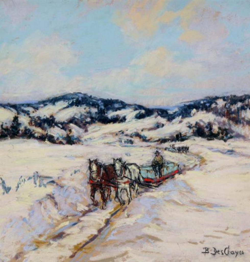 Berthe Des Clayes (1877-1968) - Hauling Ice, Arundel (Quebec); 1944